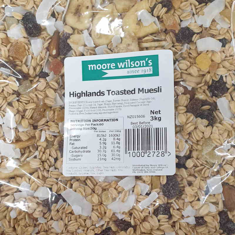 Moore Wilson's Highlands Toasted Muesli