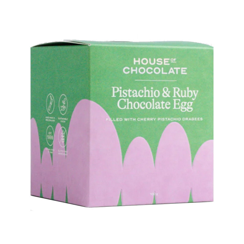 House of Chocolate Pistachio Ruby Choc Egg