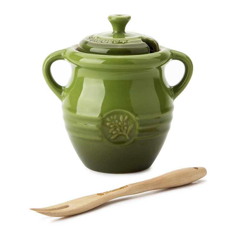 Le Creuset Olive Jar & Fork