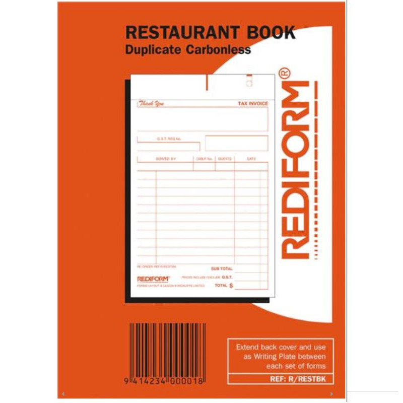 Rediform Restaurant Book Duplicate