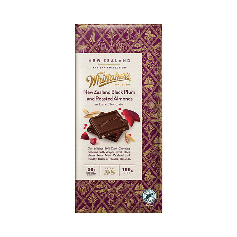 Whittakers Black Plum & Roasted Almond 100g