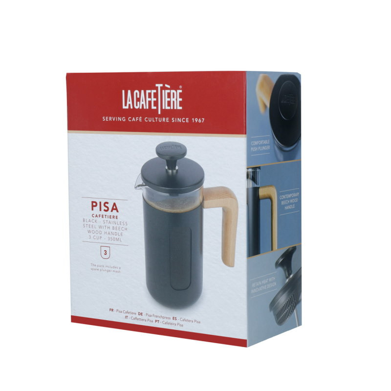 La Cafetiere Pisa 3 Cup Black Moore Wilson s