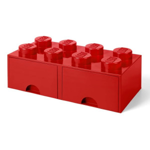 Lego Storage Brick 8 Drawer Red