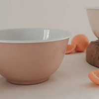 Dishy Enamel Large Bowl Clay Pink