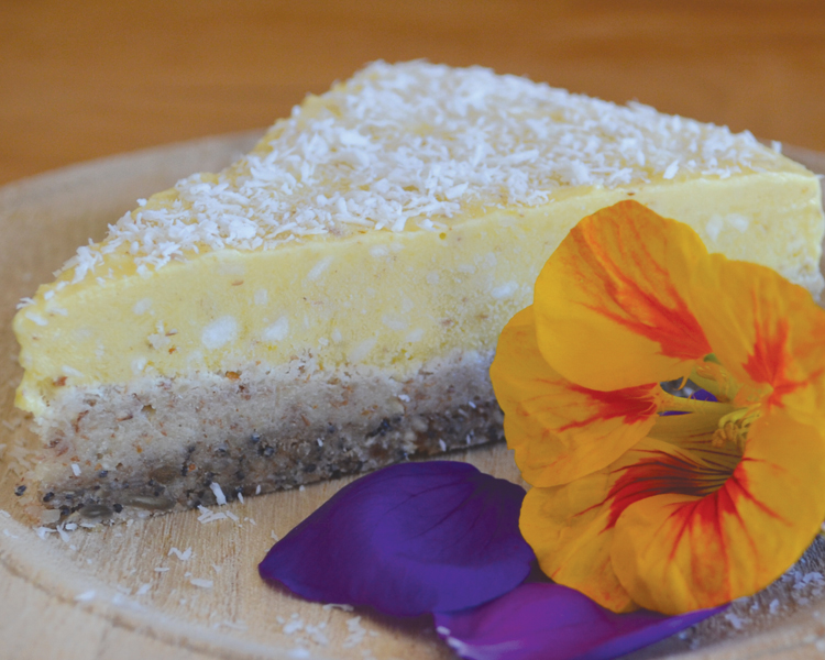 Raglan Coconut Yoghurt Mango and Coconut Raw Cake