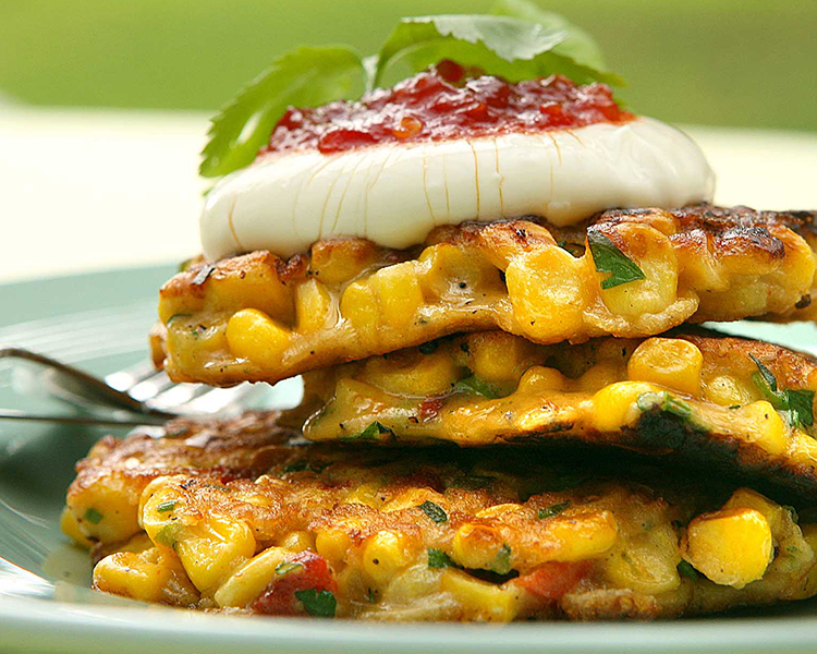 Ruth Pretty's Corn, Herb & Roasted Red Pepper Fritters