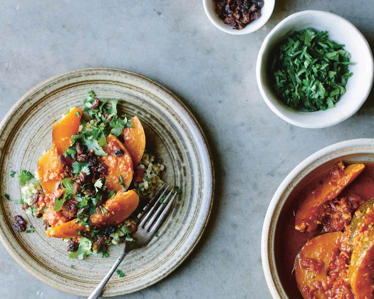 Saffron-buttered Pumpkin with Herbed Brown Rice