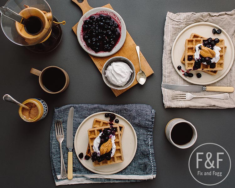 Fix & Fogg's Peanut Butter Buckwheat Waffles