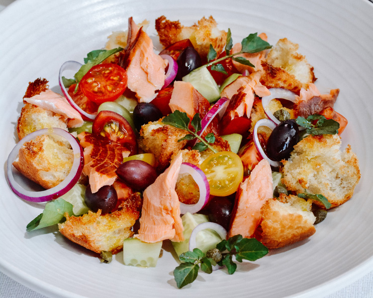 Aoraki Smoked Salmon Panzanella