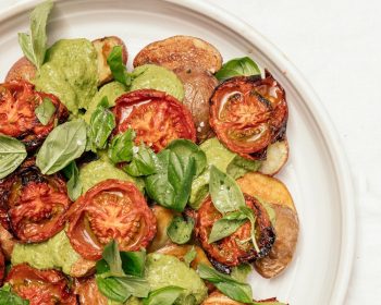 Potatoes, Tomatoes and Basil Avocado by Two Raw Sisters