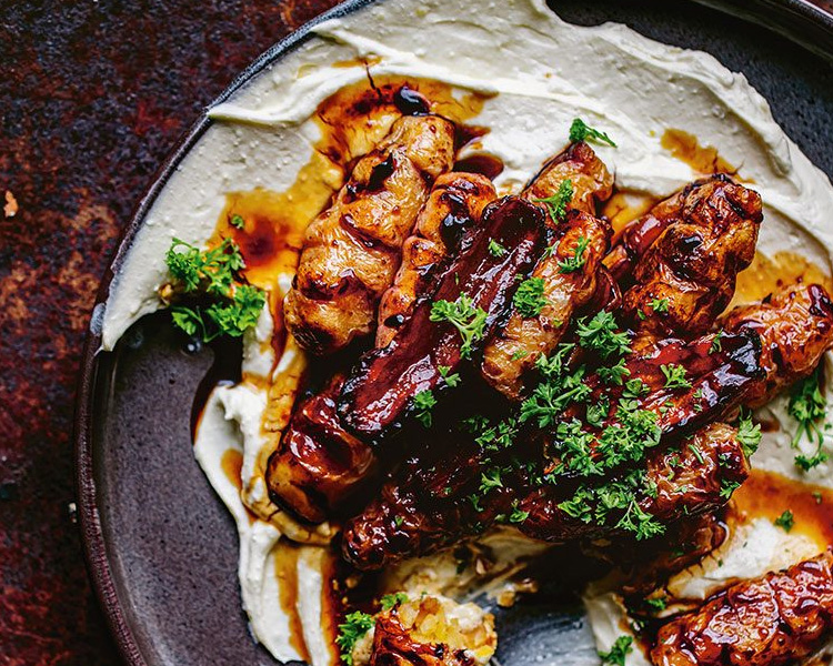 Honey Roasted Yams with Feta Whip