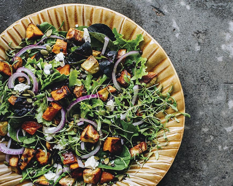 Kūmara & Lentil salad