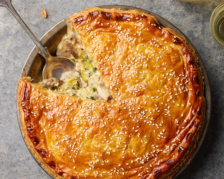 Chicken, Leek and Mushroom Pie by Sarah Tuck